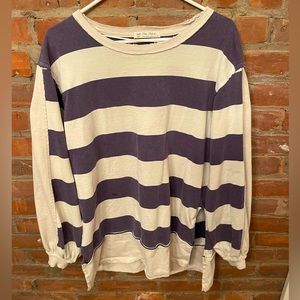 Free people oversized surfin on your stripes crewneck